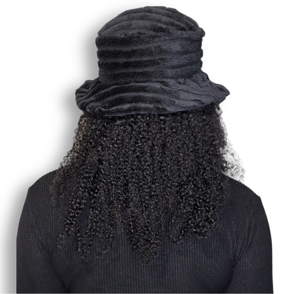 Handmade Black Velvet Reversible Bucket Hat - Picture 2 of 10